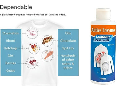 Active Enzyme Laundry Stain Remover - 100ml (Buy 1 Get 1 Free!)