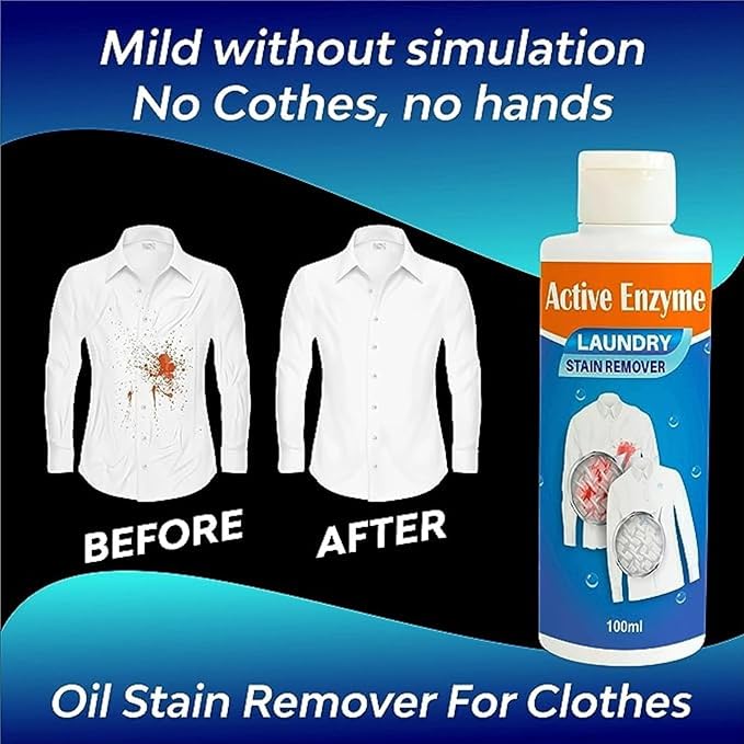 Active Enzyme Laundry Stain Remover - 100ml (Buy 1 Get 1 Free!)